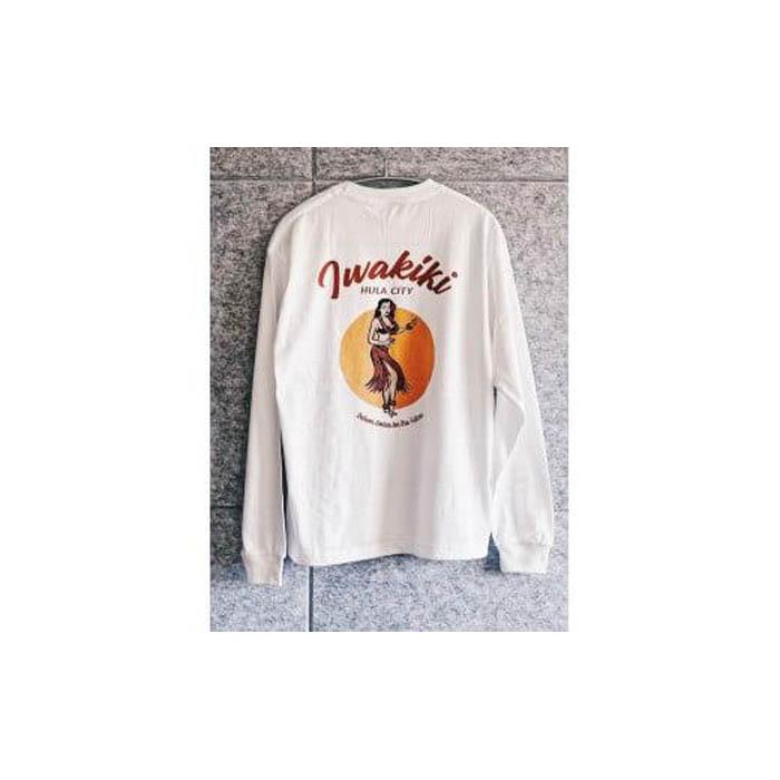いわき市発D2Cブランド「yourmood」 Iwakiki ロングスリーブTシャツ WHITE_XL