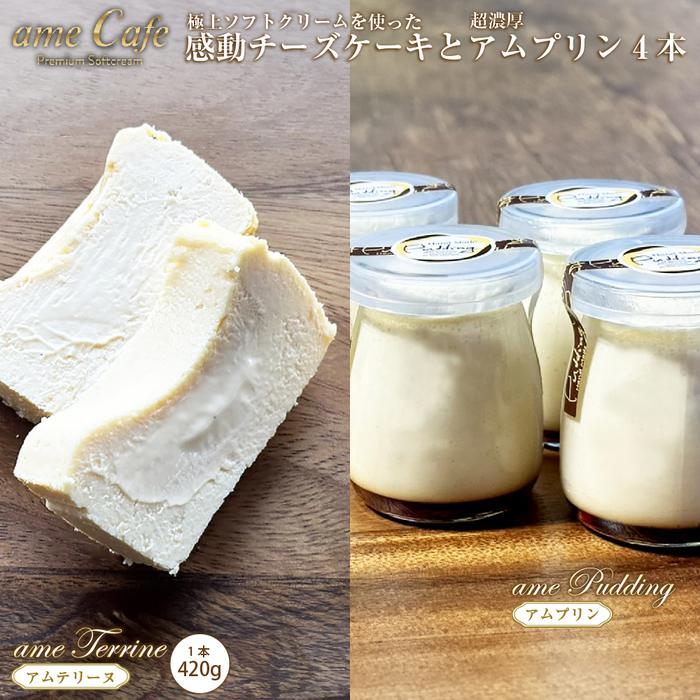 いわき産高級卵使用感動チーズケーキアムテリーヌ 5号とアムプリン 4本