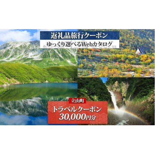 富山県 立山町 旅行クーポン 30,000 円分 キャンプ 体験 登山 観光 旅行 ホテル 旅館 老舗 高級 トラベル チケット 家族 カップル 宿泊 予約 おすすめ 父の日 母の日 旅行券 宿泊券 F6T-786