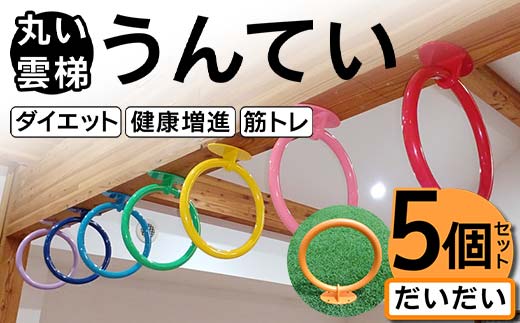丸い 雲梯(うんてい) 5個セット <だいだい> 雲梯 ウンテイ 健康 健康増進 ダイエット 筋トレ F21E-274