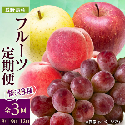 【発送月固定定期便】2026年発送 長野の果物 桃+クイーンルージュ+りんご詰め合わせ全3回【配送不可地域:離島】【4063526】