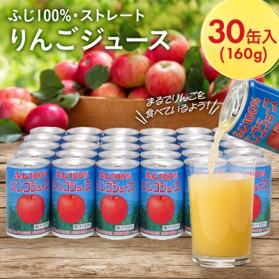 ふじ100%りんごジュース 160g×30缶入【1495363】