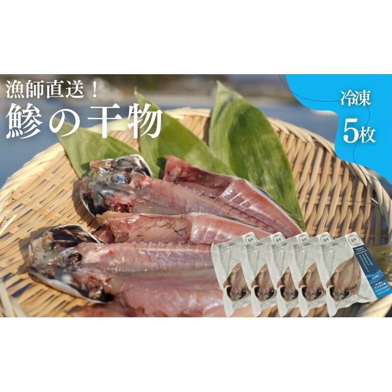 干物 鯵の干物 5枚 漁師直送 冷凍 ワンフローズン あじ 簡単調理