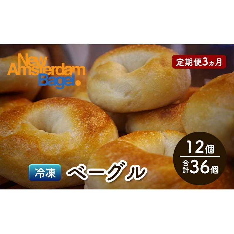 定期便 3回 ベーグル詰め合わせ 12個 パン 国産 冷凍 ベーグル プレーン セット 詰合せ 詰め合わせ 3ヶ月 にかほ市 秋田 秋田県