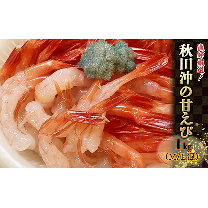 漁師厳選！秋田沖のほっこく赤エビ（甘えび） 1kg 甘海老 あまエビ 海老 