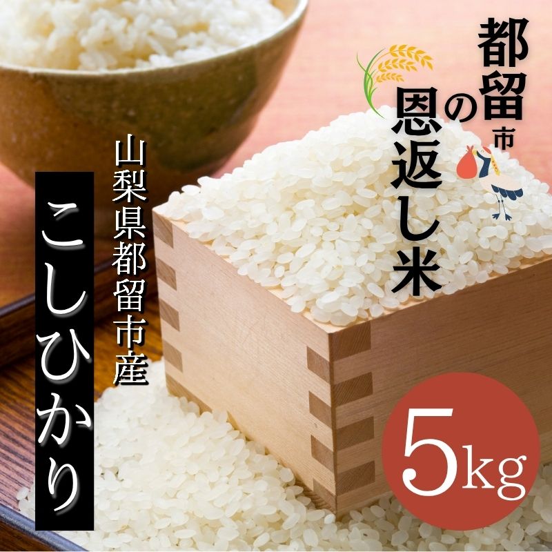 【令和7年産新米】  山梨県都留市産こしひかり 都留市の恩返し米5kg|米 お米 こめ 新米 コシヒカリ こしひかり