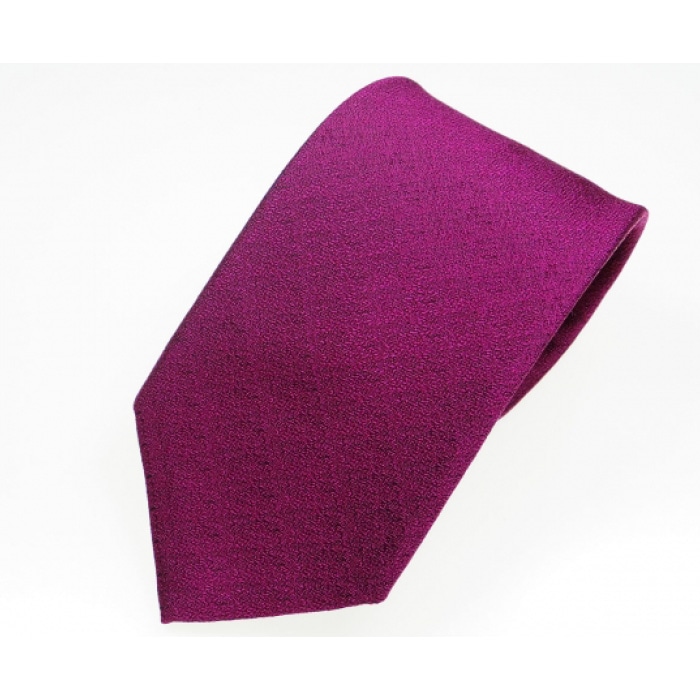 郡内織物「富士桜工房」シルクネクタイ『燻』梨地無地 つつじ色