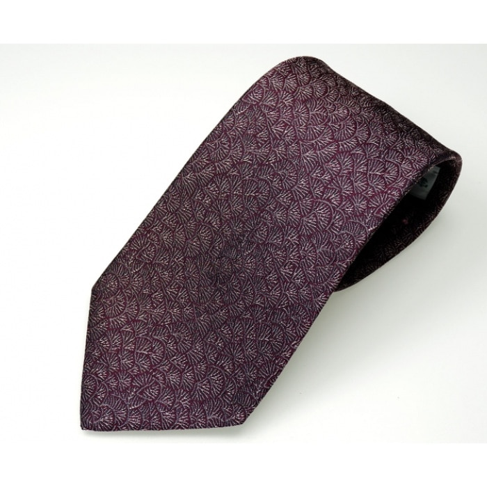 郡内織物「富士桜工房」シルクネクタイ 真柏  臙脂