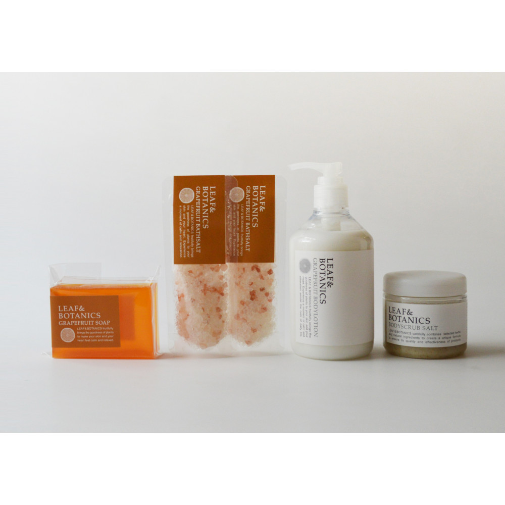 精油が香るバスセット　LEAF&BOTANICS（グレープフルーツ）