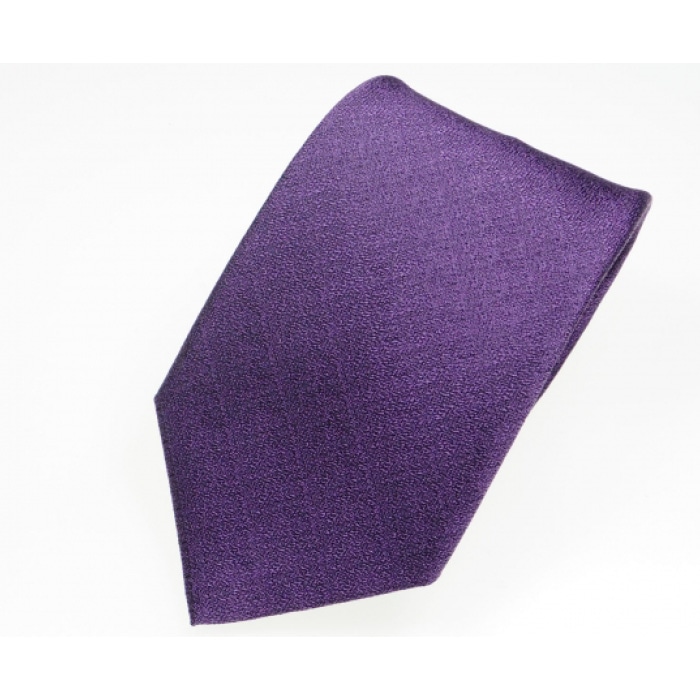 郡内織物「富士桜工房」シルクネクタイ『燻』梨地無地  すみれ色