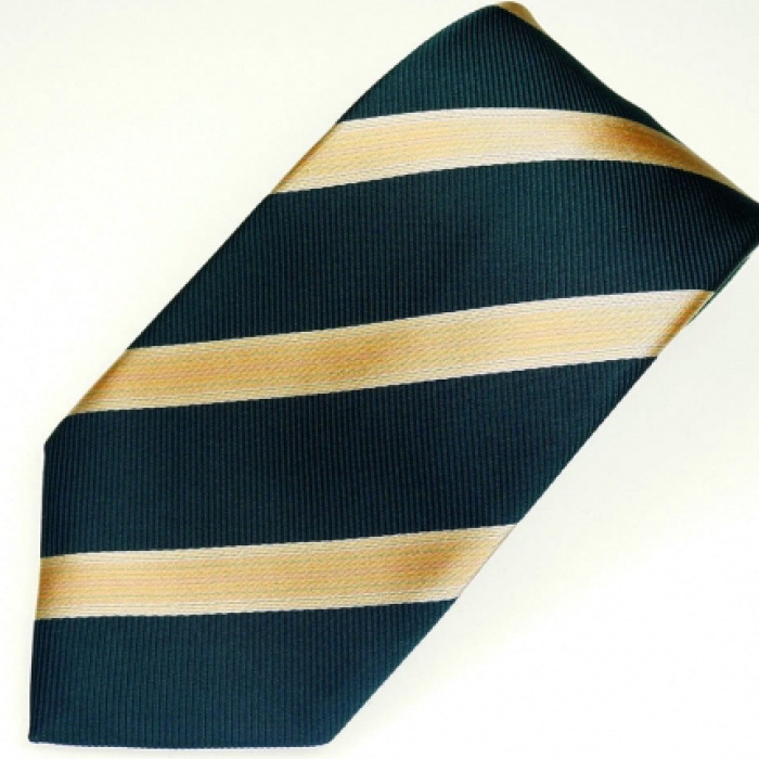 郡内織物「富士桜工房」シルクネクタイ ぼかし縞ネクタイ　織部色