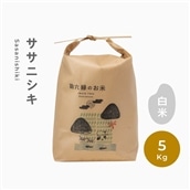 ササニシキ 無肥料 無農薬 白米 精米 5kg 令和6年産 新米 先行予約 数量限定 [ 勘六縁 の お米 岩手県 遠野市 産]