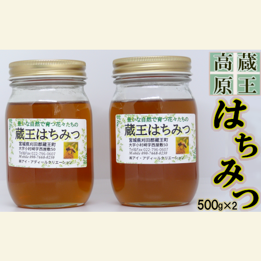蔵王高原はちみつ詰合せ 500g×2本 【04301-0286】