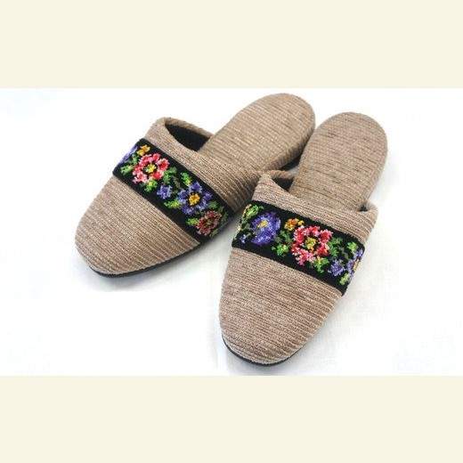 シェニールモール織吊込スリッパ（約25cmまで）＜カラー：ベージュ＞　【04301-0365】