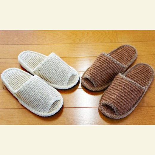 スリッパ2足セット　＜インドコットン・フェルト底・Ｍサイズ(約25cmまで)＞　【04301-0344】
