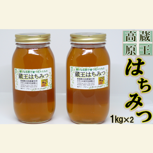 蔵王高原はちみつ詰合せ　1kg×2本　【04301-0280】