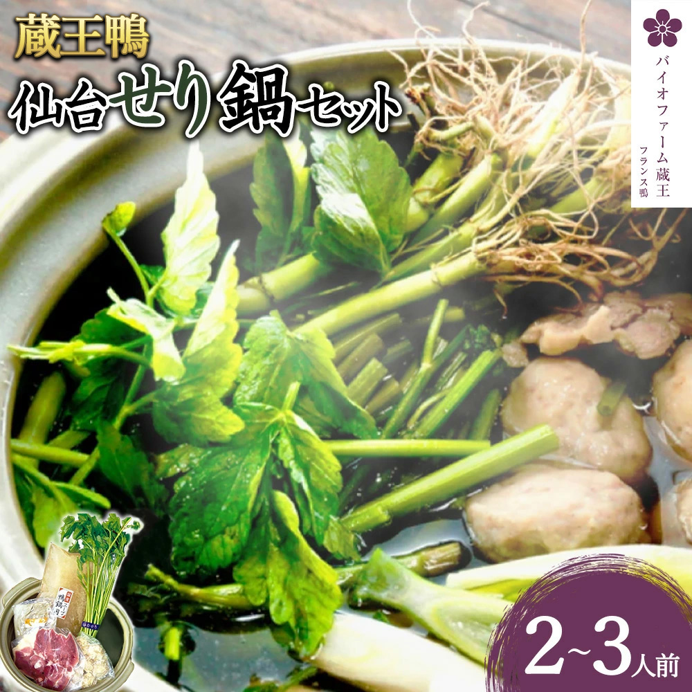 【先行予約】蔵王鴨 仙台せり鍋セット2～3人前（2025年10月発送開始予定）　【04301-0121】 鍋 せり鍋 鍋セット せり 鴨 簡単 本場 お取り寄せグルメ 蔵王