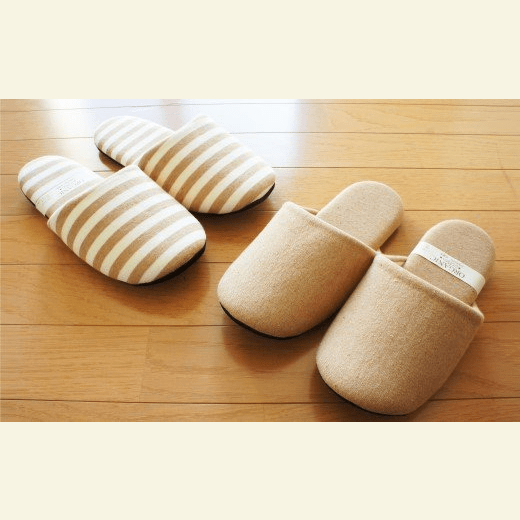 オーガニックコットンソフトスリッパ　M（約24cm）・Lサイズ（約27cm）2足セット　【04301-0351】
