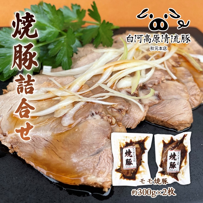 白河高原清流豚 焼豚詰合せ 300g×２ F21R-039