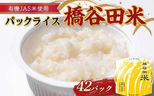有機JAS米の使ったパックライス橋谷田米(42パック) 有機栽培米 橋谷田米 コシヒカリ こしひかり パック ごはん ご飯 備蓄 防災 非常食 食品 F4D-1689