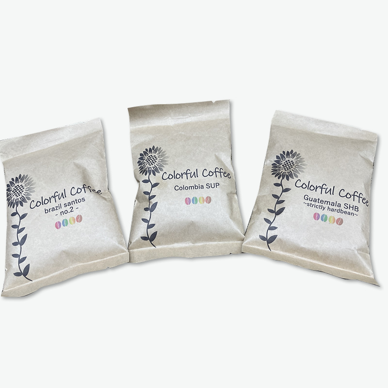 コーヒー飲み比べセット　ブラジル　コロンビア　グァテマラ　粉100ｇ各１袋 【 コーヒー 茨城県 日立市 】