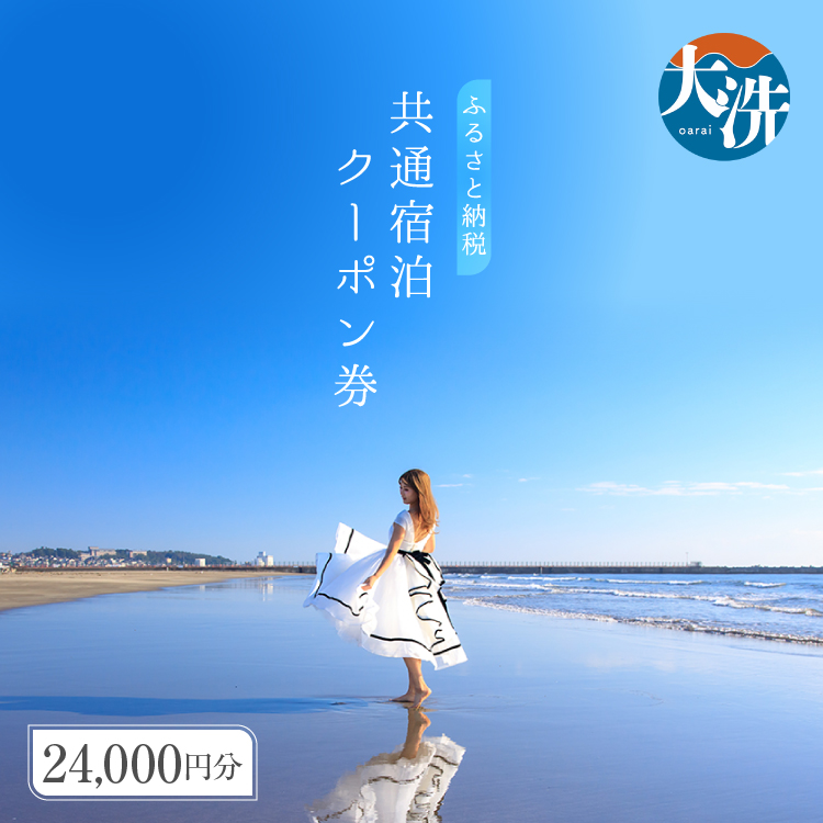 大洗町 共通 宿泊 クーポン 24,000円分（3,000円×8枚） 関東 茨城