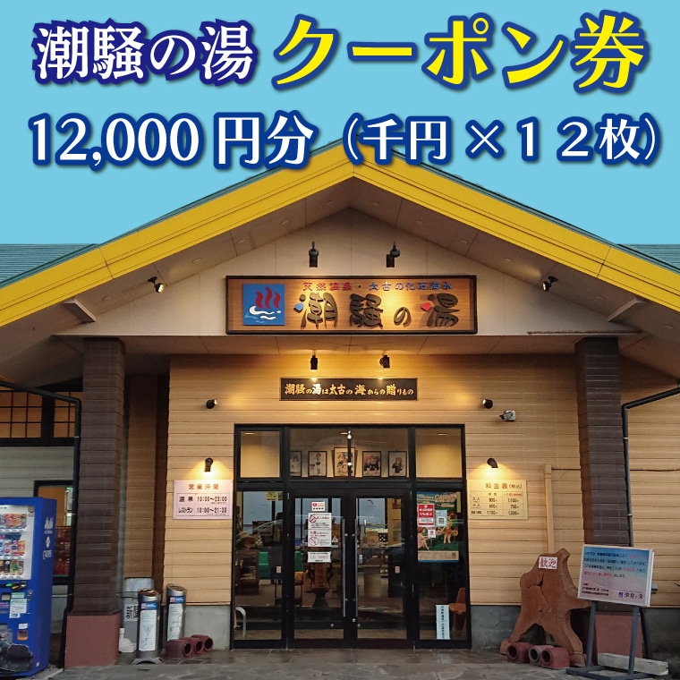 天然温泉 潮騒の湯 クーポン券 12000円分（1000円×12枚） 露店風呂 サウナ おんせん 大洗サンビーチ 海鮮 魚介 食事 宿泊 チケット  利用券 アウトドア 旅行 | 茨城県大洗町 | JRE MALLふるさと納税