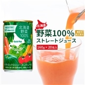 『☆機能性表示食品☆』北海道野菜100% ｽﾄﾚｰﾄｼﾞｭｰｽ160g×20缶入【06001001】