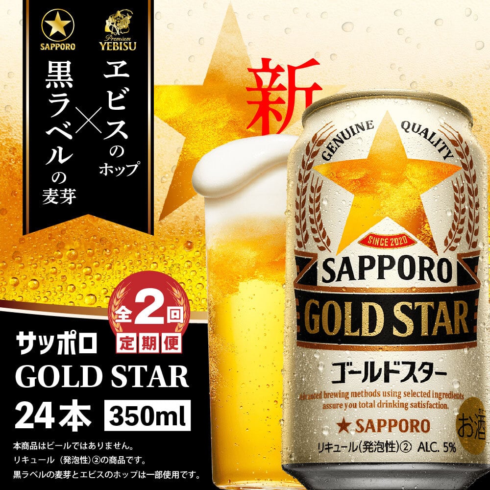 『定期便:全2回』GOLDSTAR350ml×24本 ゴールドスター[300135]