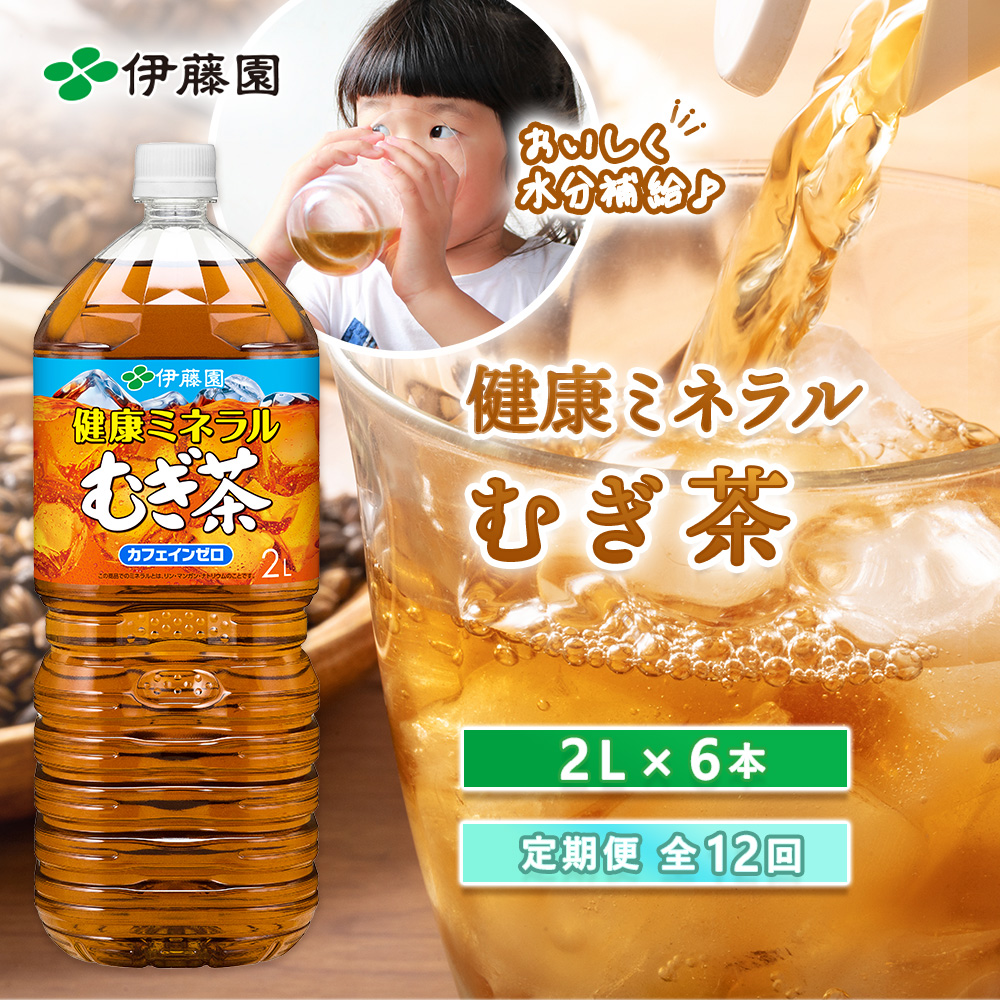『定期便：全12回』健康ミネラルむぎ茶2L×6本【500015】