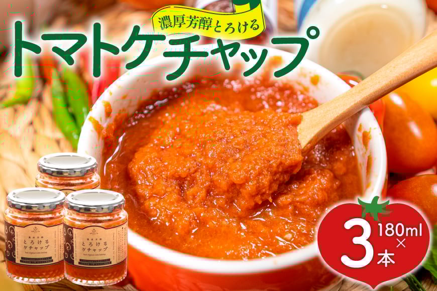 濃厚芳醇とろけるトマトケチャップ 3本 (180g×3) [ヨダファーム 山梨県 中央市 21471032] トマト とまと ケチャプ 調味料 tomato