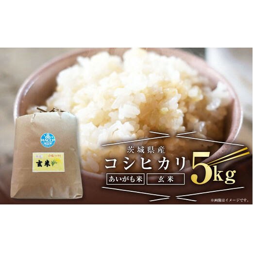 【あいがも米】茨城県産 コシヒカリ 5kg【玄米】 令和4年産 単一原料米 米 お米 おこめ ごはん 無農薬 ブランド米 国産 常温 守谷市