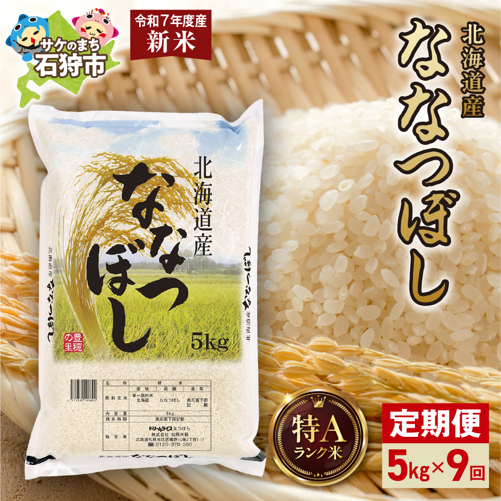 【先行予約】【定期便】北海道産 ななつぼし 5kg 9回_is077-022-999