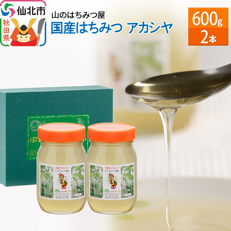 国産 はちみつ アカシヤ 600g 2本セット 山のはちみつ屋