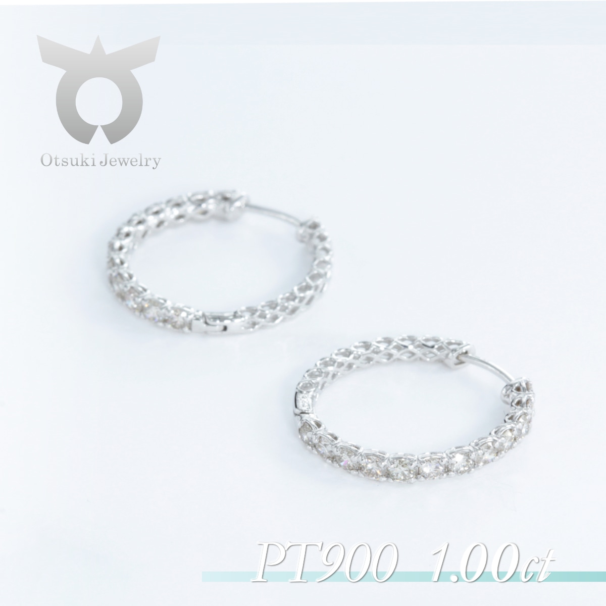 PT900 ダイヤモンド プラチナ ピアス 1.0ct 17783A Pt D PE