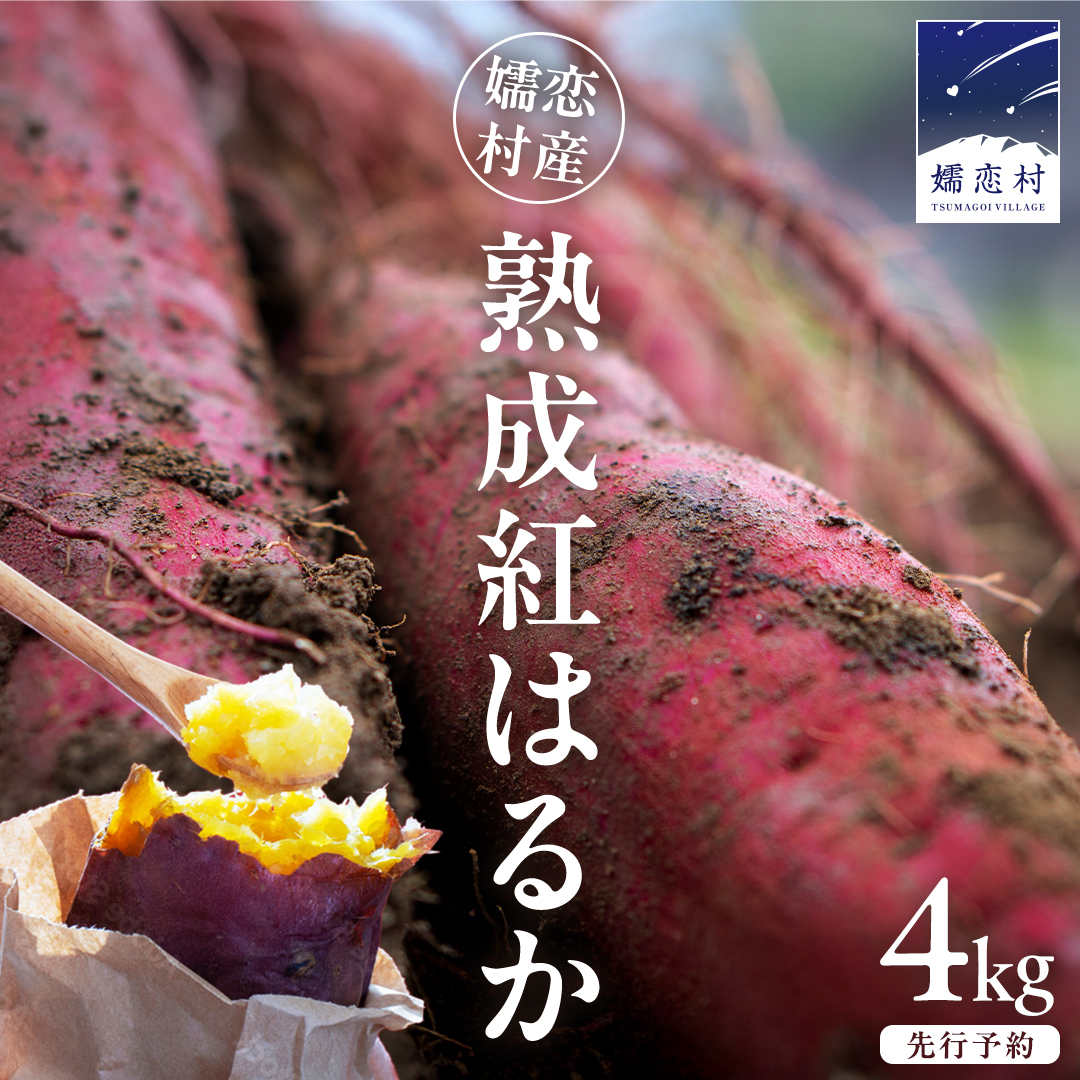 【 10月下旬発送開始 】嬬恋産 熟成 さつまいも 紅はるか 4kg 芋 いも サツマイモ 野菜 通販 お取り寄せ 嬬恋産 おいもやかんばら 農園 野菜 詰合せ 群馬 先行受付 [BR001tu]