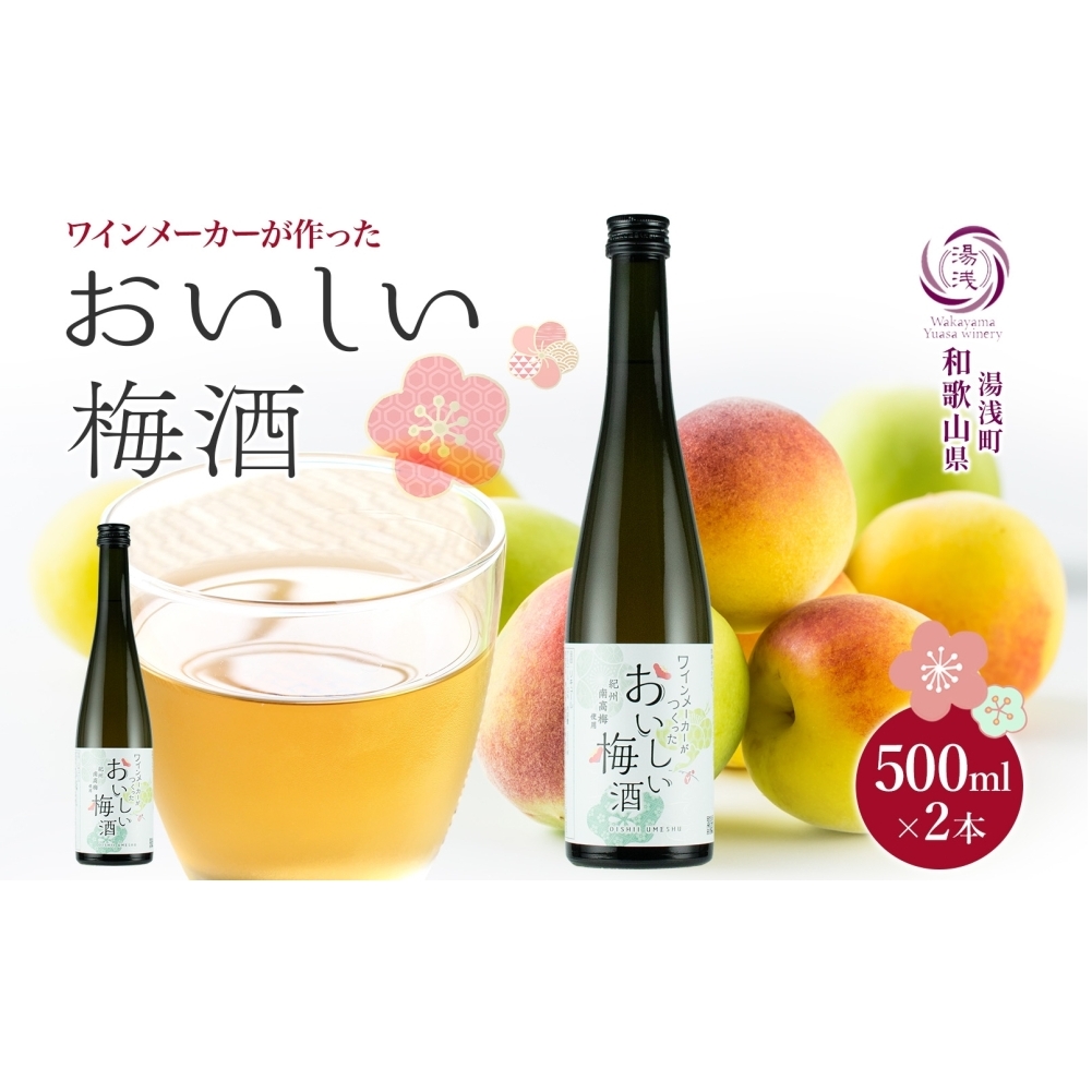 KG1014_ワインメーカーが作ったおいしい梅酒 紀州南高梅 使用 12度 500ml 2本 湯浅ワイナリー
