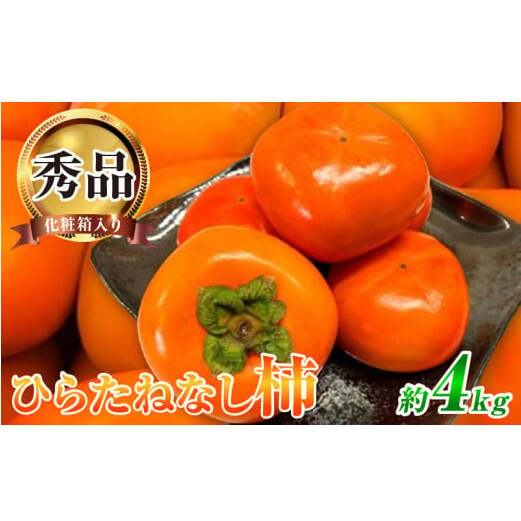 G7110_【2025年先行予約】和歌山秋の味覚 平核無柿（ひらたねなしがき）約4kg 化粧箱入