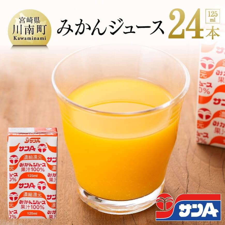サンAみかんジュース100% 125ml紙パック×24本 ジュース 飲料類 みかん[C03025]