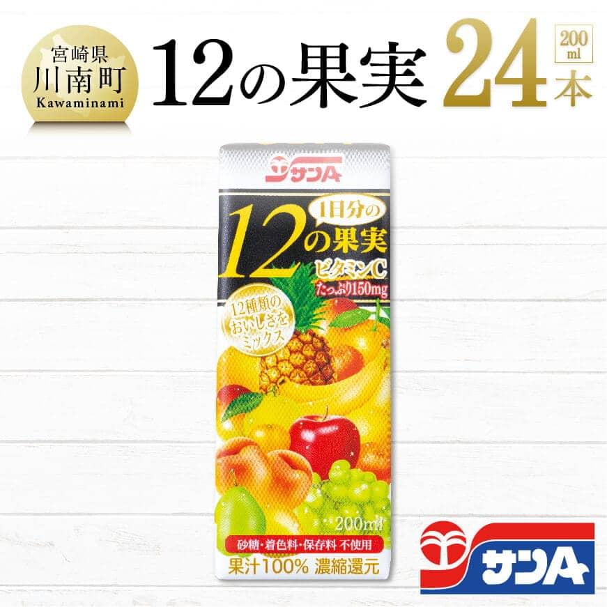 サンA1日分の12の果実200ml×24本 飲料類 ジュース 飲み物[F3024]