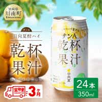 [3ヶ月定期便]サンA日向夏酎ハイ「サンA乾杯果汁」缶(350ml×24本) 酒 お酒 アルコール 酎ハイ チューハイ[F3010-t3]