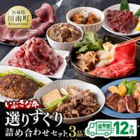 [12ヶ月定期便]いぶさな牛選りすぐり詰め合わせセット 牛肉 定期便[F0501t12]