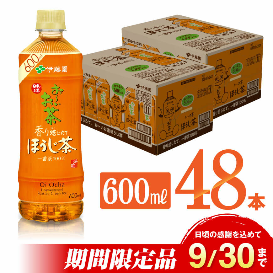 お〜いお茶 ほうじ茶 600ml×48本 お茶 飲料[D07367]