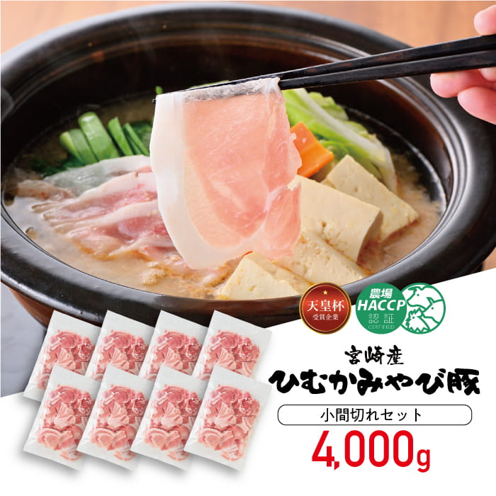 香川畜産の豚肉小間切れセット 4,000g 豚肉 豚[H6206]