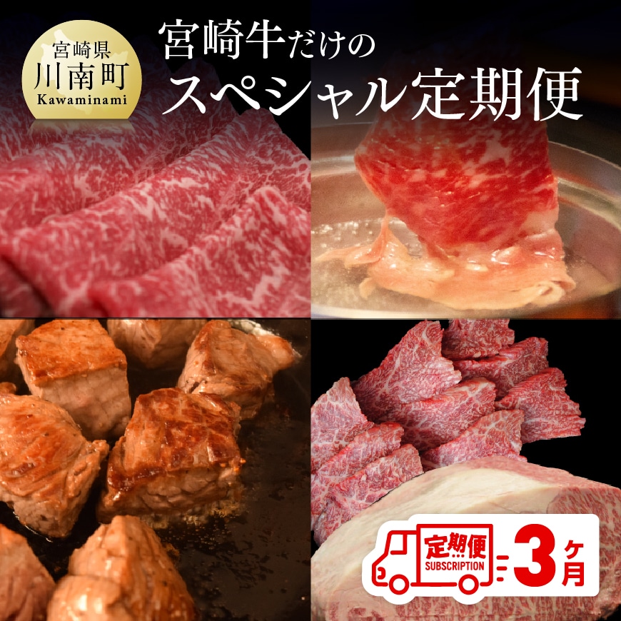 [定期便] 宮崎牛だけの スペシャル便 3ヶ月コース 牛肉 牛 肉 定期便[G7428]