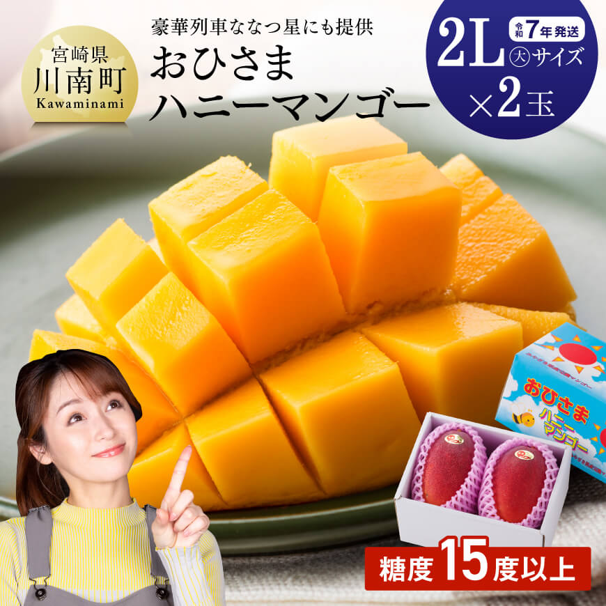 [令和7年発送]宮崎県産完熟マンゴー「おひさまハニーマンゴー」2L(大)×2玉 宮崎県産 マンゴー 完熟マンゴー[D03303]