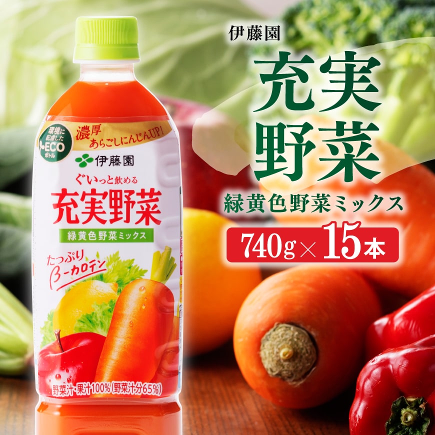 伊藤園充実野菜緑黄色野菜ミックス740g×15本ペットボトル 飲料類 野菜ジュース[E7317]