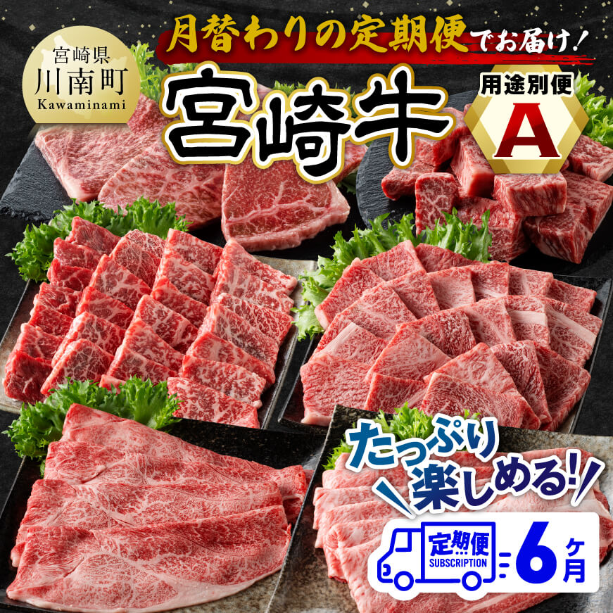 [6ヶ月定期便] 宮崎牛用途別便A 牛肉 宮崎牛[E11130]