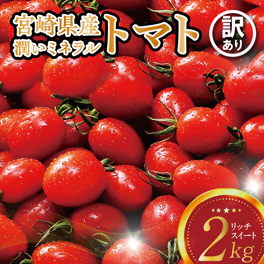 [令和6年12月発送][訳あり]宮崎県産ミニトマト 潤いミネラルトマト「リッチスイート」2kg ミニトマト とまと 野菜 [D07201r612]