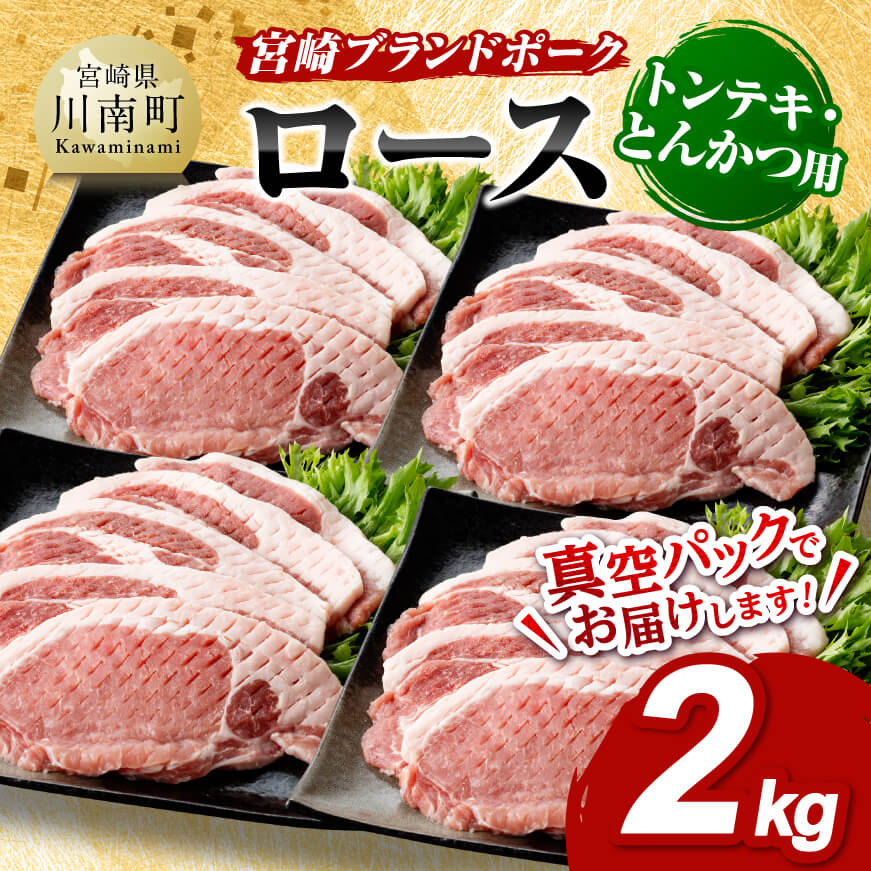 宮崎ブランドポーク ローストンテキ・とんかつ用カット 2kg 豚肉[E11304]